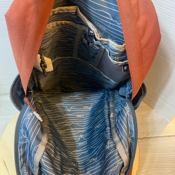 L.l Bean Mountain Classic Backpack Orange /gray - Picture 8 of 11
